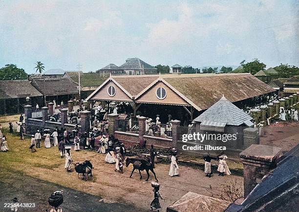 jubilee market, kingston, jamaica - jamaican ethnicity stock illustrations