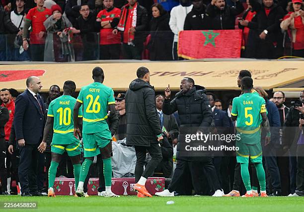 Pape Thiaw of Senegal looks on during the AFCON final between Morocco and Senegal at Complexe Sportif Prince Moulay Abdellah, Rabat, Morocco on...