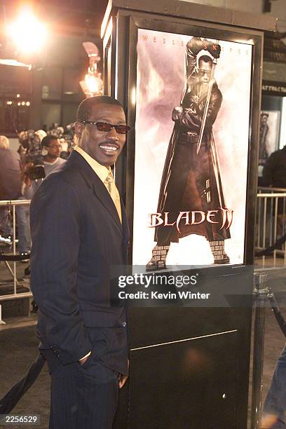 Wesley Snipes at the premiere of "Blade ll" at the Chinese Theater in Los Angeles, Ca. Thursday, March 21, 2002. Photo by Kevin Winter/Getty Images.