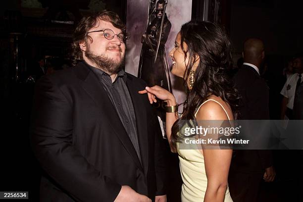 Director Guillermo del Toro and Leonor Varela at the premiere of "Blade ll" at the Chinese Theater in Los Angeles, Ca. Thursday, March 21, 2002....