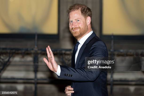 Prince Harry, Duke of Sussex, departs the Royal Courts of Justice following a hearing in a privacy case against the publisher of the Daily Mail in...