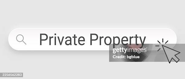 private property - search bar with cursor on blank background - private property stock illustrations