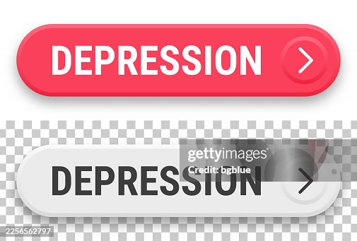 Depression - 3D click web buttons on blank background Depression - 3D click web buttons on blank background