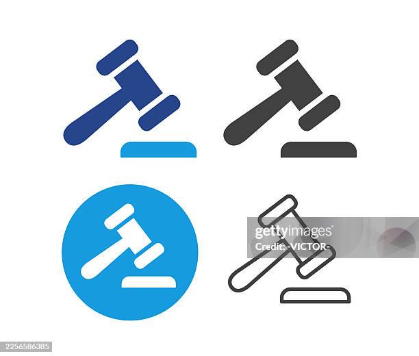 gavel - illustration icons - judgement stock illustrations