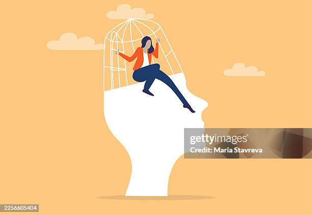 ilustrações de stock, clip art, desenhos animados e ícones de think growth mindset concept - histeria