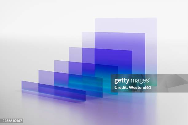 translucent gradient panels in blue and violet arranged abstractly - glass panel stock illustrations