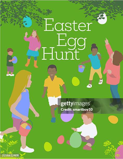 easter egg hunt - easter egg hunt stock illustrations