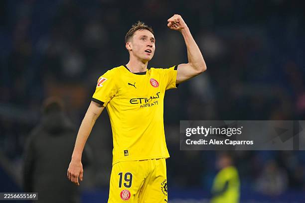 Vladyslav Vanat of Girona celebrates after the LaLiga EA Sports match between RCD Espanyol de Barcelona and Girona FC at RCDE Stadium on January 16,...