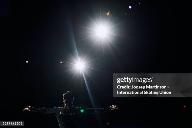 Nina Pinzarrone of Belgium prepares in the Women's Free Skating during day 3 of the ISU European Figure Skating Championships 2026 at Utilita Arena...