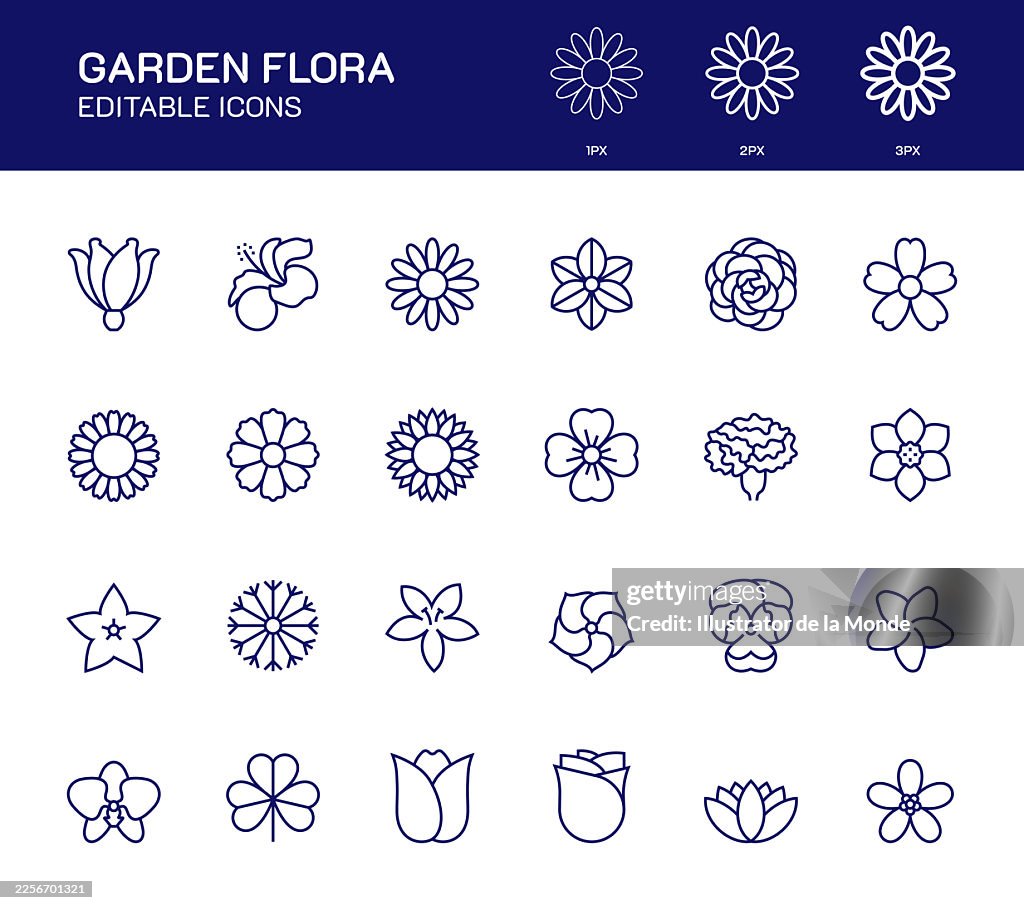 Garden Flora Line Icons