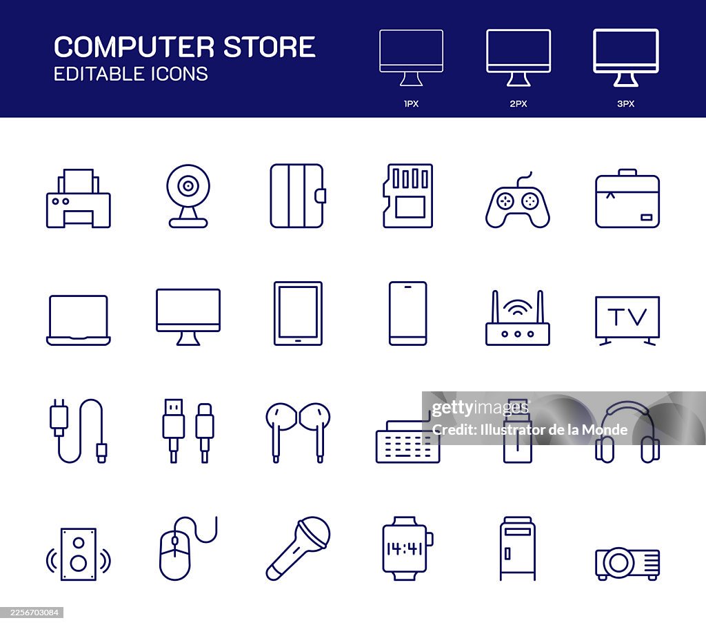 Computer Store Line Icons