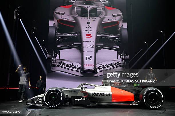 The Audi Revolut F1 car is pictured ahead of its entry into the 2026 Formula One season, on January 20 in Berlin.