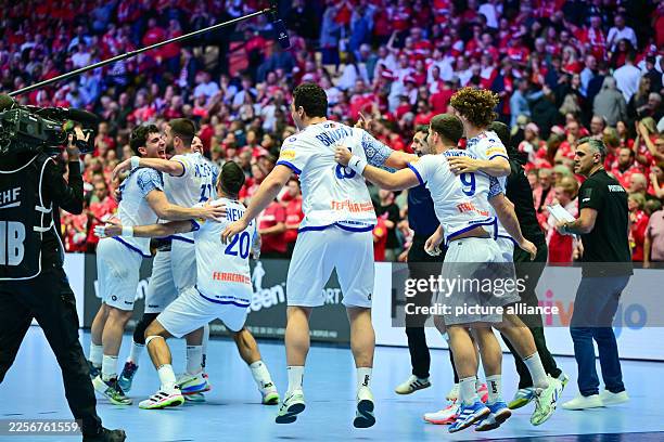 January 2026, Denmark, Herning: Handball, Men, European Championship, Preliminary Round, Group B, Matchday 3, Denmark - Portugal, Jyske Bank Boxing:...