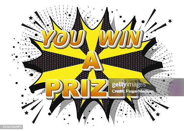 you win a prize bubble banner - raffle stock illustrations