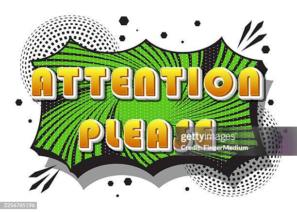 attention please speech bubble banner - your attention please stock illustrations