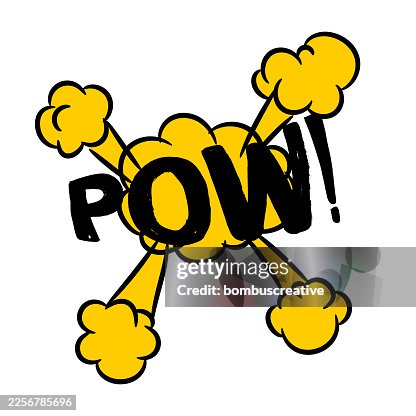 Retro Comic Speech Bubble Pow! Text Retro Comic Speech Bubble Pow! Text