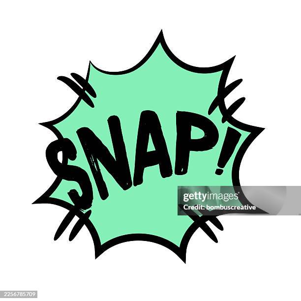 retro comic speech bubble snap text - snapping stock illustrations