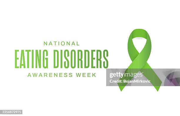 national eating disorders awareness week card, banner. vector - week stock illustrations