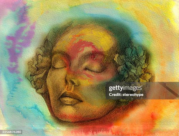 rainbow dreams - graphite background stock illustrations