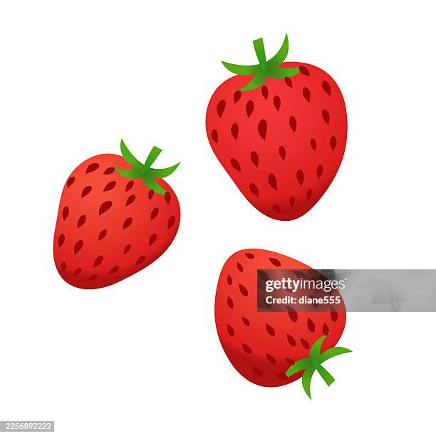 strawberries isolated on a transparent background - berry stock illustrations