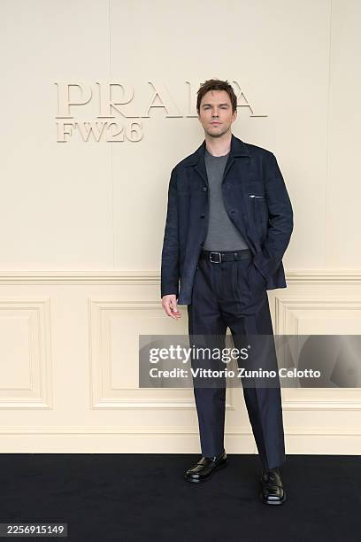 Nicholas Hoult attends the Prada Fall/Winter 2026 Menswear Fashion Show at Fondazione Prada on January 18, 2026 in Milan, Italy.