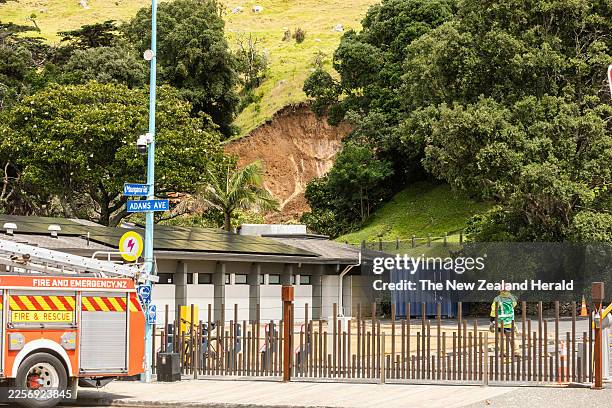 Police, fire and emergency services at Mount Maunganui campground. Several people, including children, are thought to be unaccounted for after a...