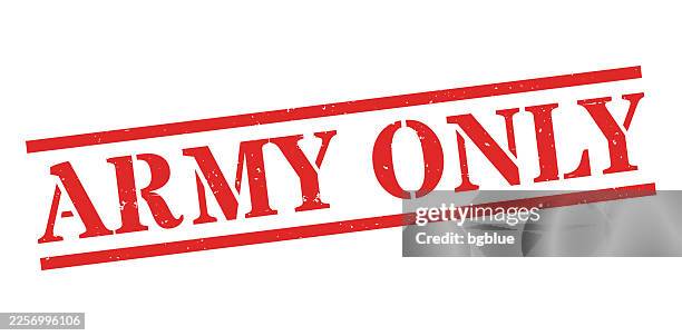 army only - red rubber stamp on blank background - air force base stock illustrations