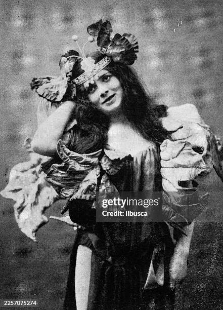 léa dorville as orchid - ballet performance stock illustrations
