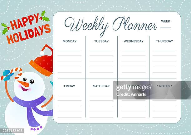 december weekly planner with copy space - sorting hat stock illustrations