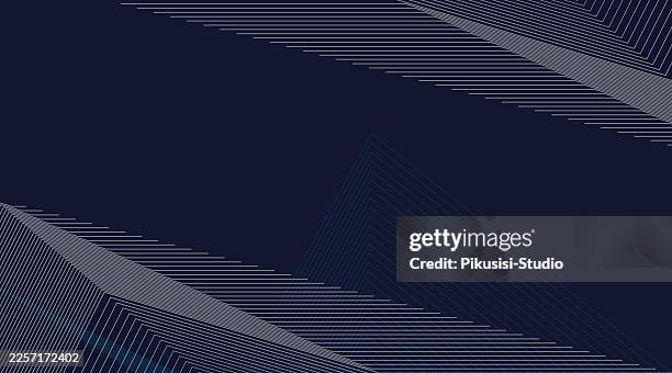 abstract dark blue line background with dynamic geometric motion, modern abstract linear geometry background on deep blue surface - book flat lay stock illustrations