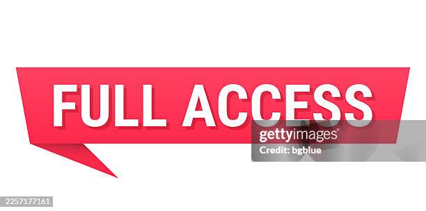 full access - red speech bubble on blank background - disabled accessibility web stock illustrations