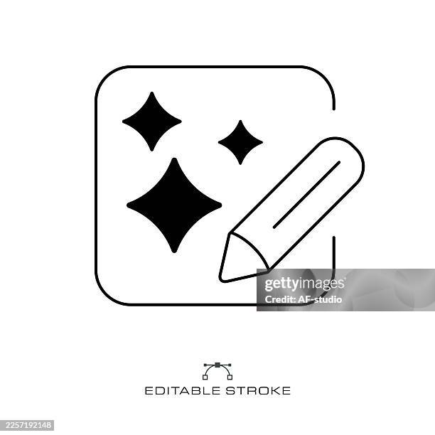 ai creative writing and content generation icon with editable stroke - silicon wafer stock illustrations