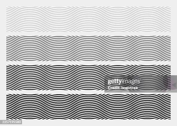 abstract black and white curve wave line banner texture background collection - changing cloths stock illustrations
