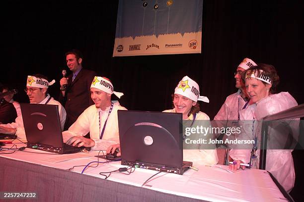 View of unidentified contestants in the Iron Webmaster Showdown, during South By Southwest Interactive conference, at the Austin Convention Center...