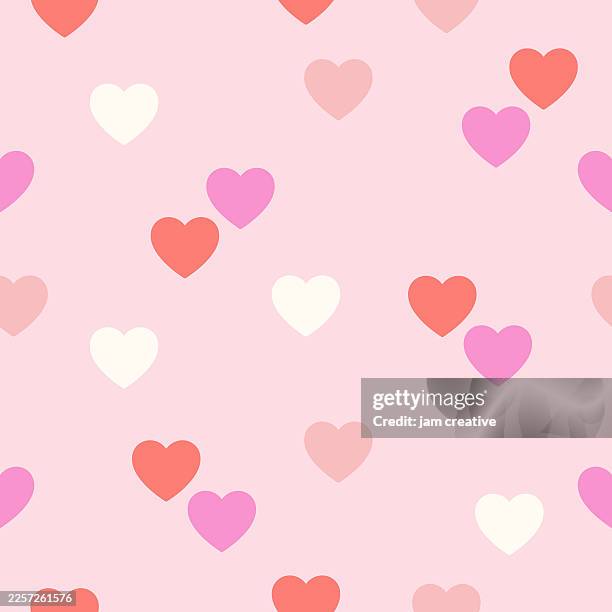 cute heart confetti celebration pattern, pink mix, seamless - doll box packaging stock illustrations
