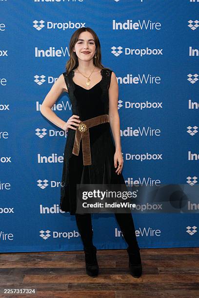Kiernan Shipka at the IndieWire Studio Presented by Dropbox at Sundance on January 23, 2026 in Park City, Utah.