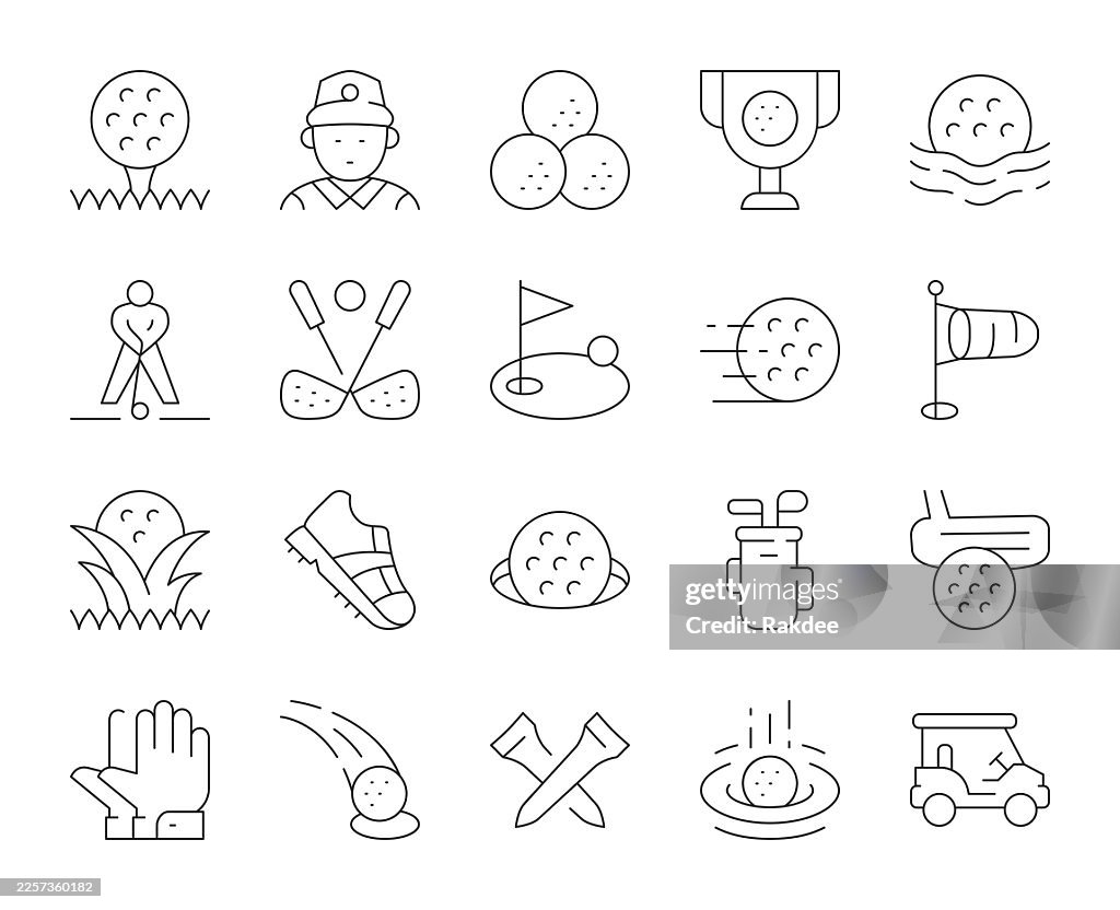 Golf - Thin Line Icons
