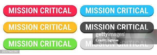 mission critical - colorful 3d click web buttons on blank background - criticism stock illustrations
