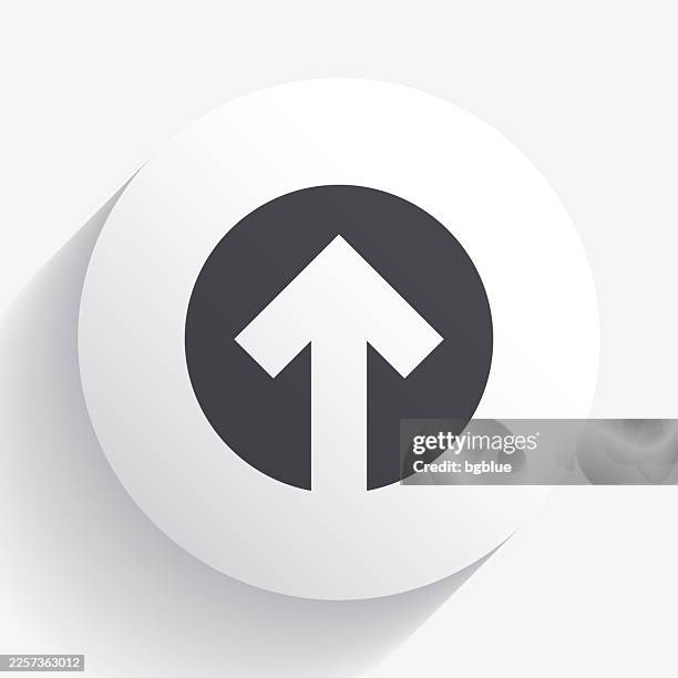 up arrow. icon on circle button with long shadow - up arrow icon stock illustrations