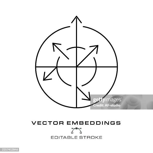 ai vector embedding coordinate icon with editable lines - natural language processing stock illustrations