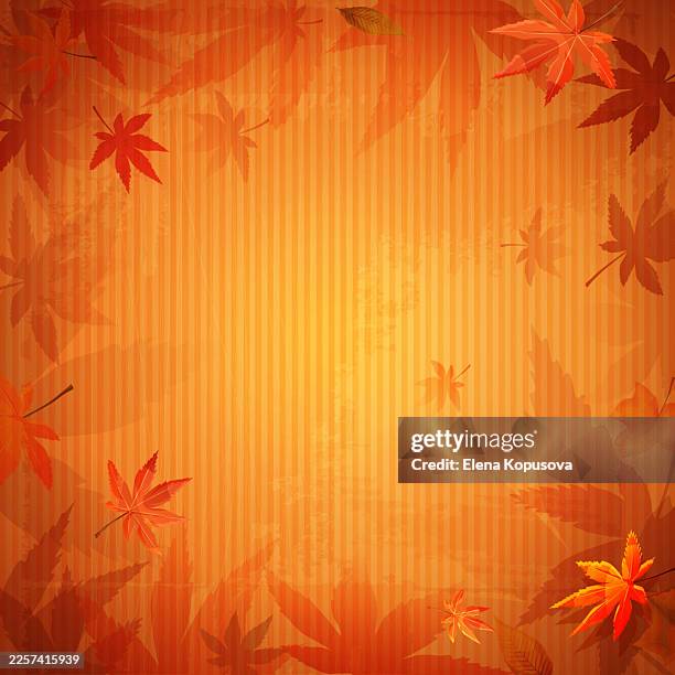 retro autumn background with maple leaves. autumn retro template with copy space. - leaf pattern background stock illustrations