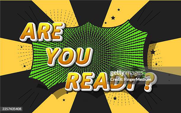 are you ready speech bubble banner - wow comic bubble stock illustrations