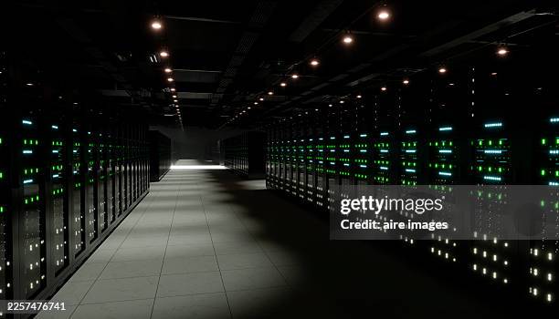 servers in racks blinking lights data center infrastructure - server storage stock pictures, royalty-free photos & images