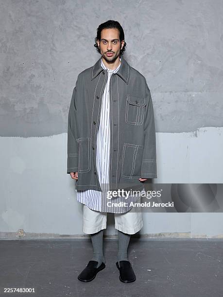 Mahmood attends the Ami Paris Menswear Fall/Winter 2026-2027 show as part of Paris Fashion Week on January 21, 2026 in Paris, France.