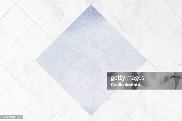 white gray faded checked diamond pattern crumpled rough vector background with one big rhombus in centre - diamond pattern stock illustrations