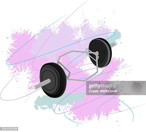 hex trap bar - hand weights stock illustrations