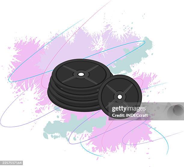 weight plates gym - hand weights stock illustrations