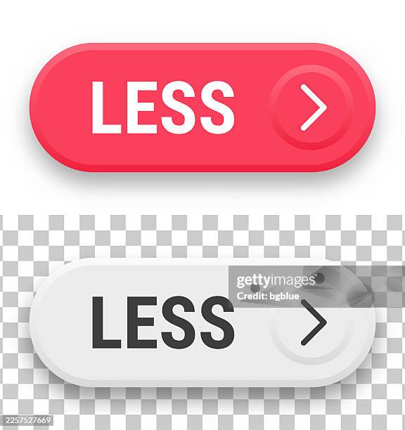less - 3d click web buttons on blank background - small box stock illustrations