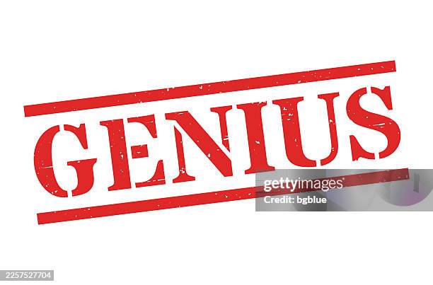 genius - red rubber stamp on blank background - early start stock illustrations