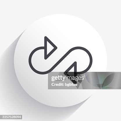 Infinite. Icon on circle button with long shadow Infinite. Icon on circle button with long shadow